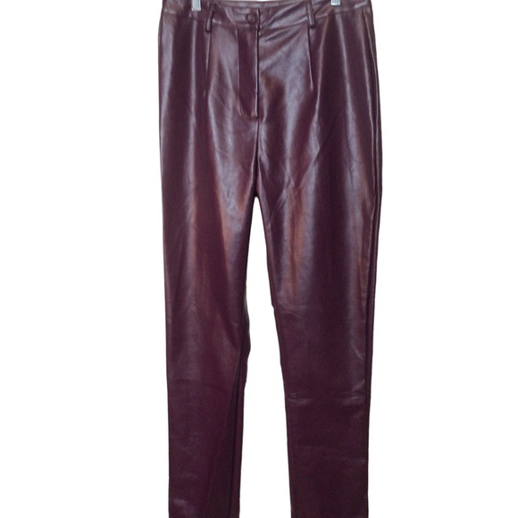 Misguided Faux Leather Trouser Pants Size US 8 Petite - Picture 2 of 8